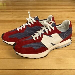 New Balance 327 Men's Scarlet Red Navy Blue White Shoes MS327MR Sneakers Size 15